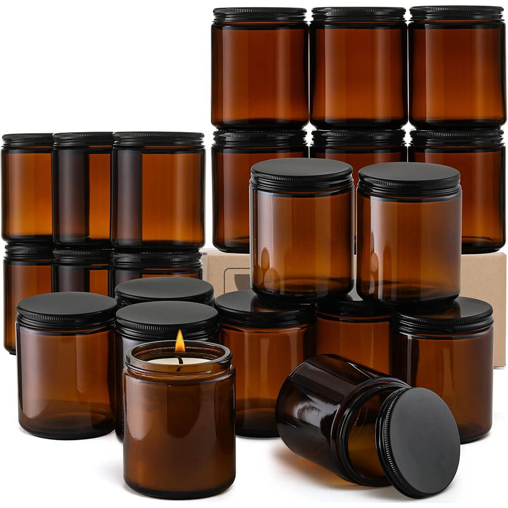 Candle Supplies Glass Jars - Barattoli in Vetro Ambrato da 8oz