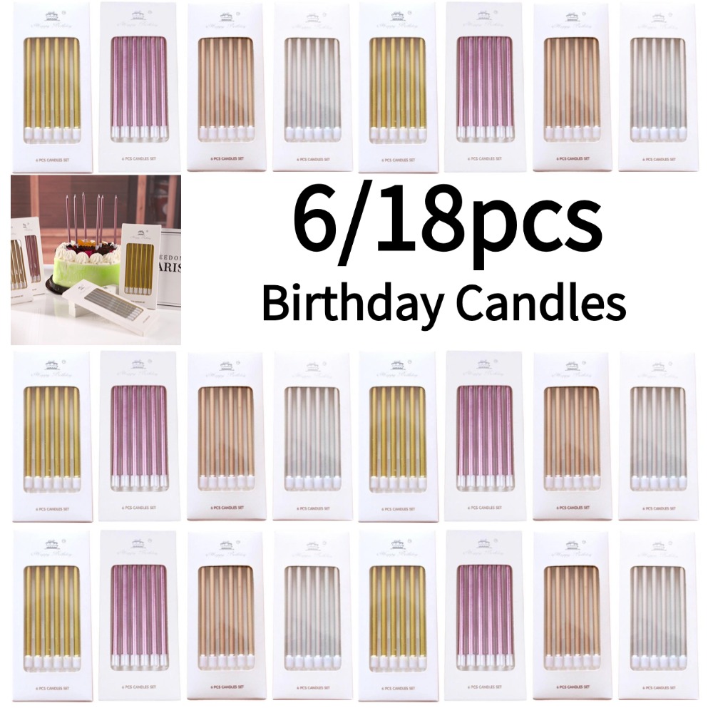 Candle Supplies Free Shipping - 6/18 pz Metallo Oro Argento Candele