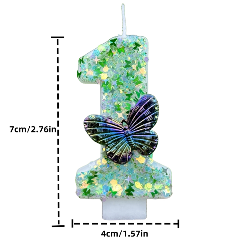 1Pc Verde Paillettes Numero 0- - Candle Supplies Free Shipping recensione e prezzo